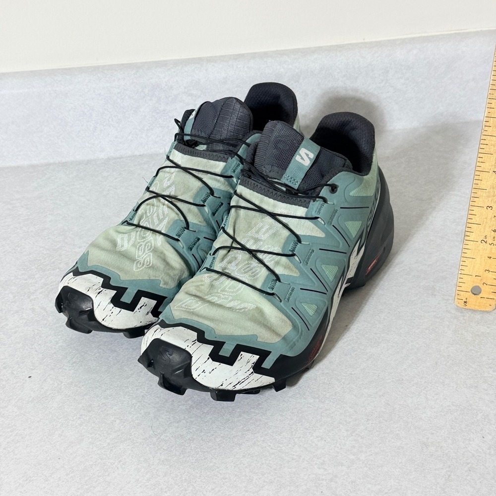 Salomon Speedcross 6 Trail Running Shoes Green Black 417431 Womens 8.5